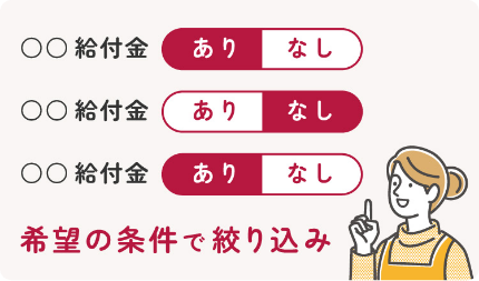 希望の条件で絞り込み！