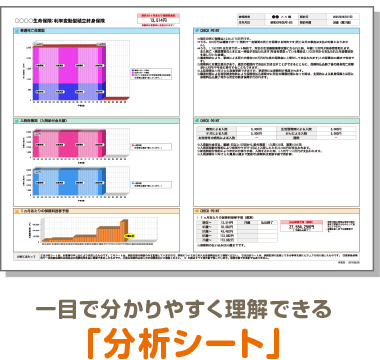 一目でわかりやすく理解できる「分析シート」