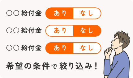 希望の条件で絞り込み！