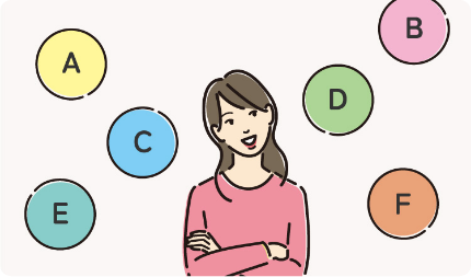 保険を選ぶ女性のイラスト